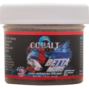 Cobalt Aquatics Betta Minis Fish Food, 1.2-oz jar