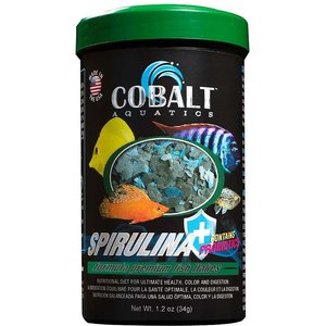 Cobalt Aquatics Spirulina Flakes Fish Food, 1.2-oz jar