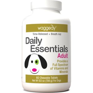 waggedy Daily Essentials Multivitamin Adult Dog Supplement, 60 Count