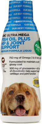 GNC Pets Ultra Mega Fish Oil Plus Hip & Joint Support Beef Flavor Dog Supplement, slide 1 of 1