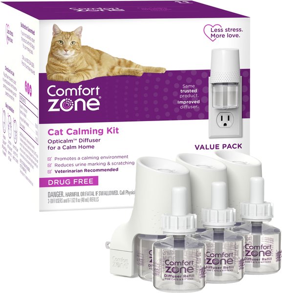 Comfort Zone Calming Diffuser for Cats, 3 Diffusers, 6 Refills slide 1 of 10