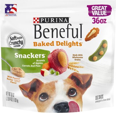 Purina Beneful Baked Delights Snackers with Apples, Carrots, Peas & Peanut Butter Dog Treats, slide 1 of 1
