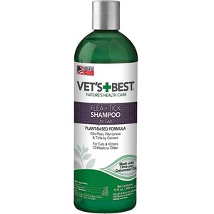 Vet's Best Plant Based Formula Flea & Tick Cat Shampoo, 12-oz bottle
