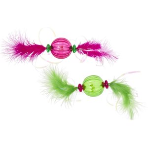 Frisco Paw & Play Feather Ball Cat Toy, 2-Pack