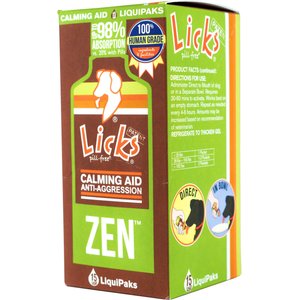 LICKS Pill-Free ZEN Calming Roasted Chicken Flavor Dog Supplement, 15 count