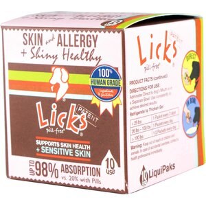 LICKS Pill-Free SKIN & ALLERGY Dog Supplement, 10 count