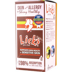 LICKS Pill-Free SKIN & ALLERGY Dog Supplement, 30 count