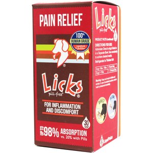 LICKS Pill-Free Aspirin Medication for Pain for Dogs, 30 count