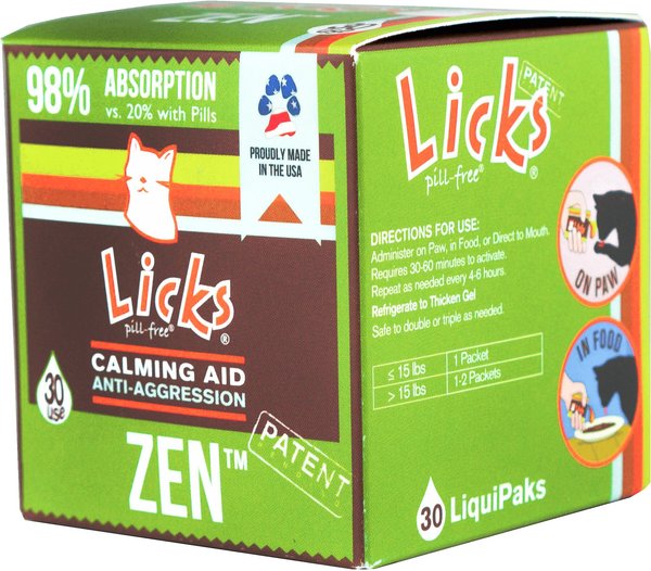 LICKS Pill-Free ZEN Calming Cat Supplement, 30 count slide 1 of 2