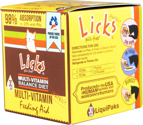 LICKS Pill-Free MULTI-VITAMIN Cat Supplement, 30 count slide 1 of 2