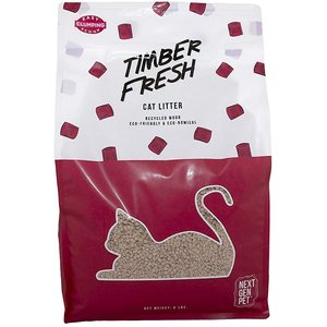 Next Gen Pet Products Timber Fresh Unscented Clumping Wood Cat Litter, 6-lb bag