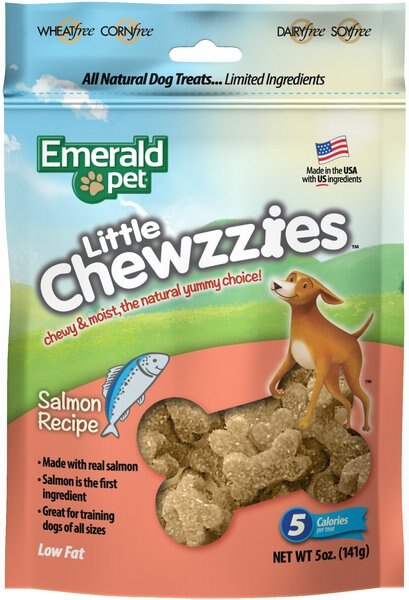 Emerald Pet Little Chewzzies Salmon Recipe Chicken-Free Dog Treats, 5-oz bag slide 1 of 3