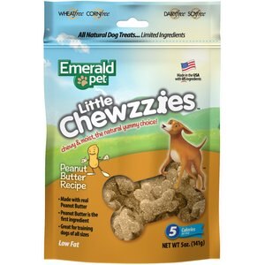 Emerald Pet Little Chewzzies Peanut Butter Recipe Chicken-Free Dog Treats, 5-oz bag