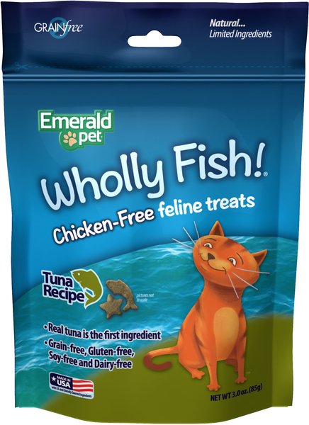 Emerald Pet Wholly Fish! Tuna Recipe Cat Treats, 3-oz bag slide 1 of 3