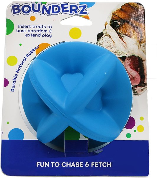 Smart Pet Love Bounderz Rubber Ball Dog Toy, 3.5-in, Blue slide 1 of 6