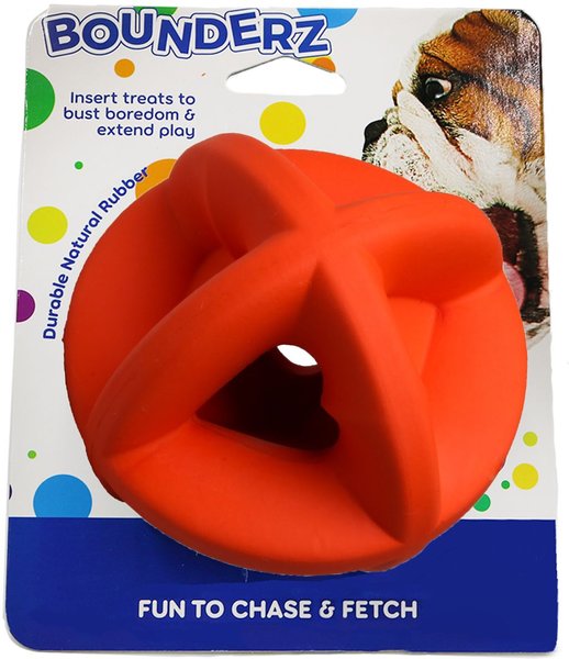 Smart Pet Love Bounderz Rubber Ball Dog Toy, 3.5-in, Orange slide 1 of 6