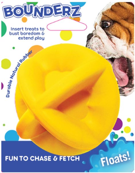 Smart Pet Love Floating Bounderz Rubber Ball Dog Toy, Yellow slide 1 of 5