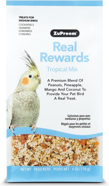 ZuPreem Real Rewards Tropical Mix Medium Bird Treats, 6-oz bag slide 1 of 2