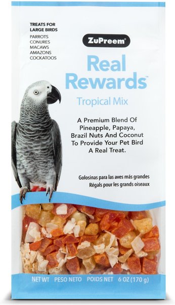 ZuPreem Real Rewards Tropical Mix Parrot & Conure Bird Treats, 6-oz bag slide 1 of 2