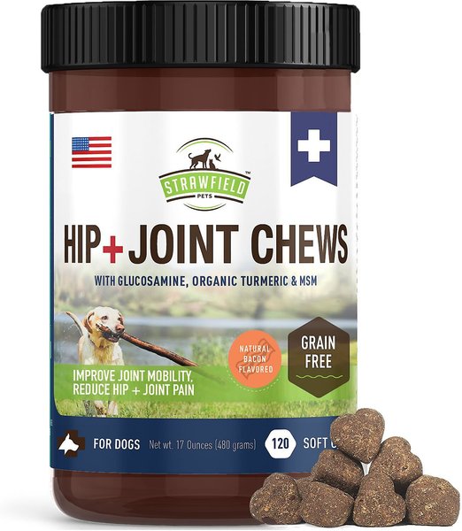 Strawfield Pets Hip + Joint Chews Grain-Free Dog Supplement, 120 count slide 1 of 6