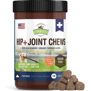 Strawfield Pets Hip + Joint Chews Grain-Free Dog Supplement, 120 count