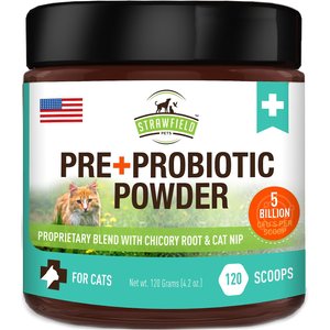 Strawfield Pets Pre + Probiotic Powder Cat Supplement, 4.2-oz jar