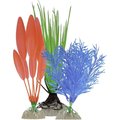 GloFish Aquarium Plant Variety Pack, 3 count, Blue/Green/Orange
