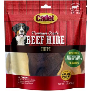 Cadet Premium Grade Assorted Flavor Rawhide Chips Dog Treats, 1-lb bag