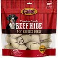 Cadet Premium Grade Knotted Beef Hide Bones Dog Treats, 4-5", 2-lb bag