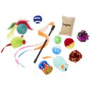 Frisco Plush, Teaser & Ball Variety Pack Cat Toy with Catnip, 12-count