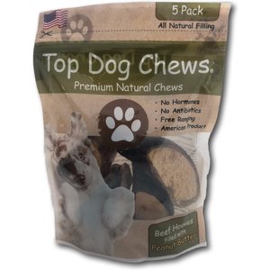 Top Dog Chews Peanut Butter Filled Cow Hooves Dog Treat, 5 count