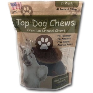 Top Dog Chews Pork Jerky Filled Cow Hooves Dog Treat, 5 count