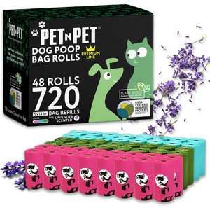 PET N PET Lavender Scented Dog Poop Bags, 720 count