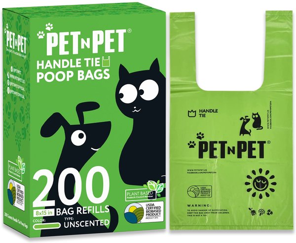PET N PET Tie Handle Dog Poop Bags, 200 count slide 1 of 7