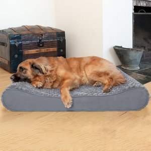 FurHaven Ultra Plush Luxe Lounger Orthopedic Cat & Dog Bed w/Removable Cover, Gray, Jumbo Plus