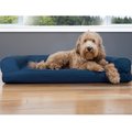 FurHaven Quilted Cooling Gel Bolster Cat & Dog Bed w/Removable Cover, Navy, Large