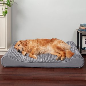 FurHaven Ultra Plush Luxe Lounger Orthopedic Cat & Dog Bed w/Removable Cover, Gray, Jumbo