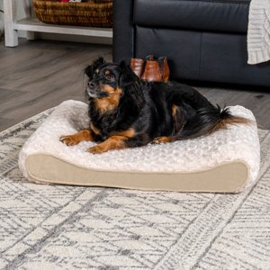 FurHaven Ultra Plush Luxe Lounger Orthopedic Cat & Dog Bed w/Removable Cover, Cream, Medium