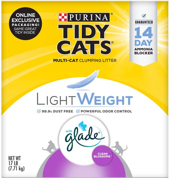 Tidy Cats Lightweight Glade Blossoms Scented Clumping Clay Cat Litter, 17-lb box slide 1 of 11