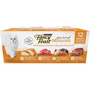 Fancy Feast Gourmet Naturals in Gravy Variety Pack Canned Cat Food, 3-oz, case of 12