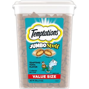 Temptations Jumbo Stuff Tempting Tuna Flavor Cat Treats, 14-oz tub