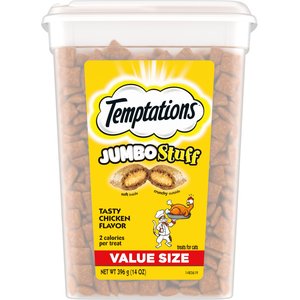 Temptations Jumbo Stuff Tasty Chicken Flavor Cat Treats, 14-oz tub