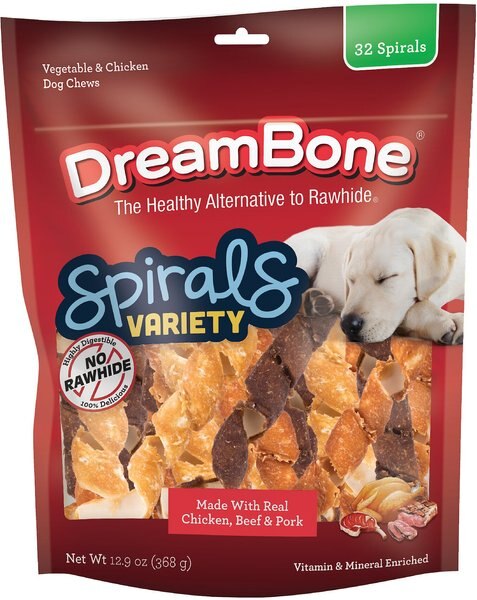 DreamBone Spirals Variety Pack Chews Dog Treats, 32 count slide 1 of 8