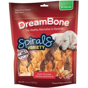 DreamBone Spirals Variety Pack Chews Dog Treats, 32 count