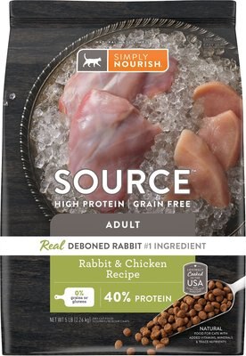 Simply Nourish Source Rabbit & Chicken Recipe High-Protein Grain-Free Adult Dry Cat Food, slide 1 of 1