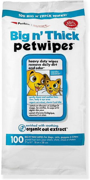 Petkin Big N' Thick Petwipes Dog & Cat Wipes, 100 count slide 1 of 1