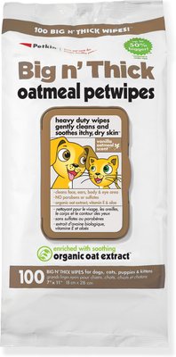 Petkin Big N' Thick Oatmeal Petwipes Dog & Cat Wipes, slide 1 of 1