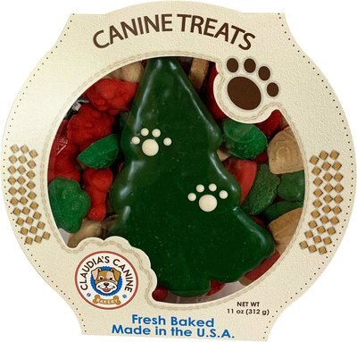 Claudia's Canine Bakery Christmas Tree Dog Treats, 11-oz tub, slide 1 of 1