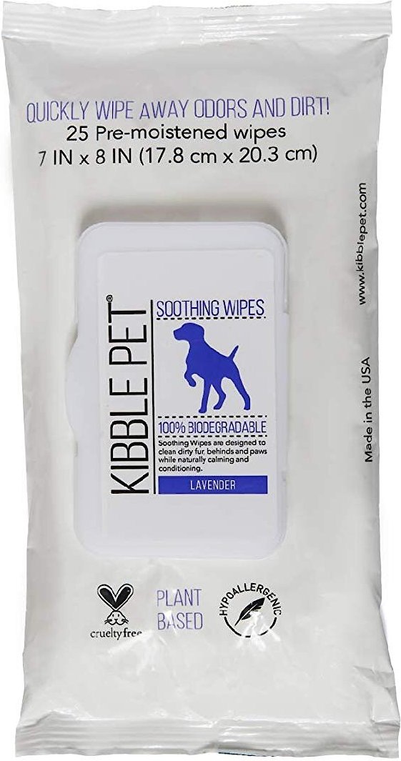 KIBBLE PET Soothing Lavender Dog Wipes, 25 count - Chewy.com