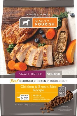 Simply Nourish Chicken & Brown Rice Recipe Small Breed Senior Dry Dog Food, slide 1 of 1